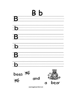 Big and Small Letter B Writing Worksheet