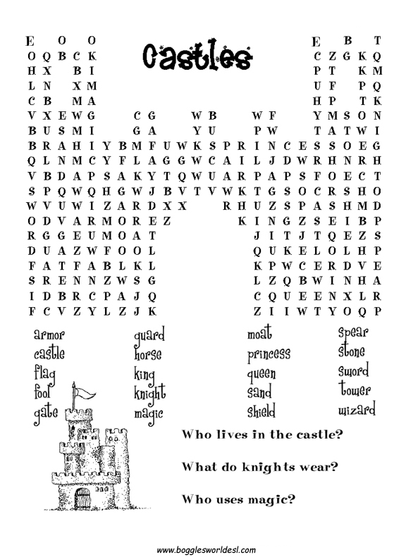Crossword: Castles (upper elem)