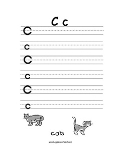 Big and Small Letter C Writing Worksheet