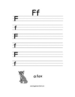 Big and Small Letter F Writing Worksheet
