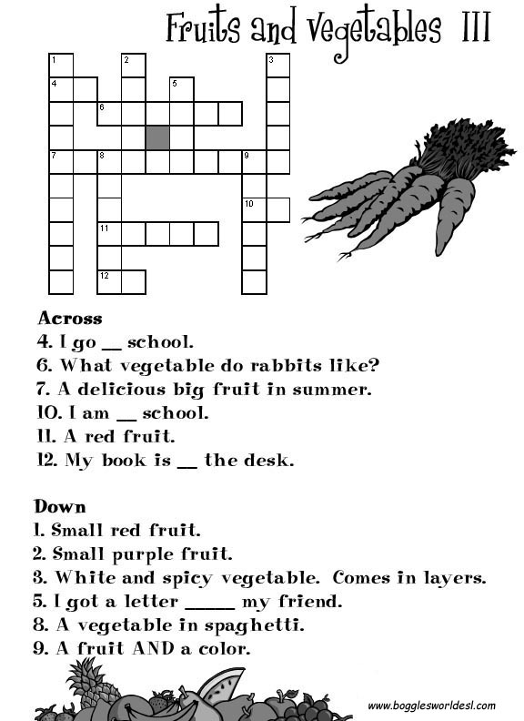 worksheet family kindergarten tree for Crosswords ESL