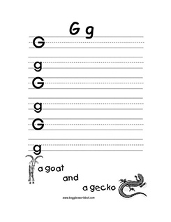 Big and Small Letter G Writing Worksheet