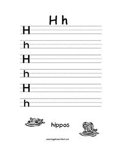 Big and Small Letter H Writing Worksheet