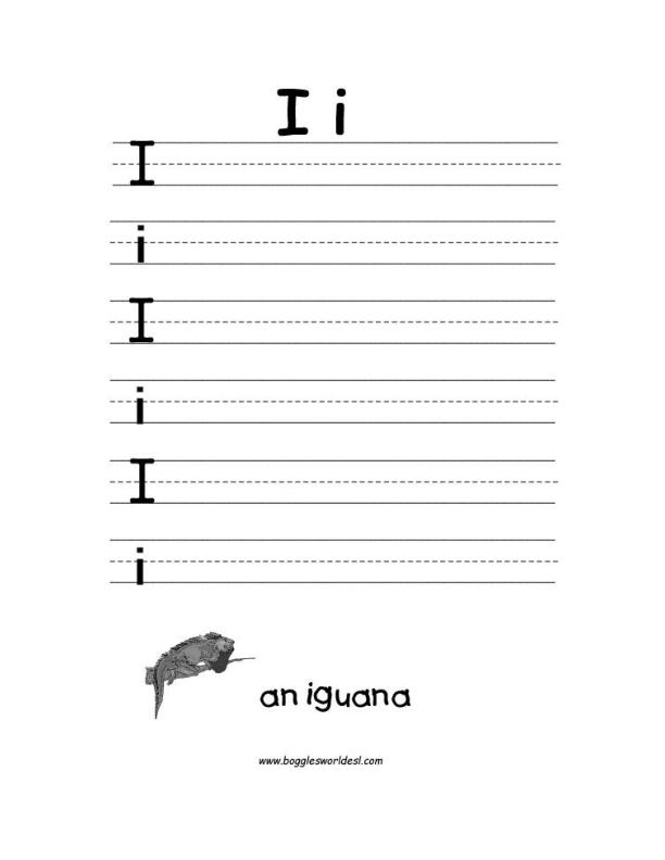 Letter I Alphabet Worksheets