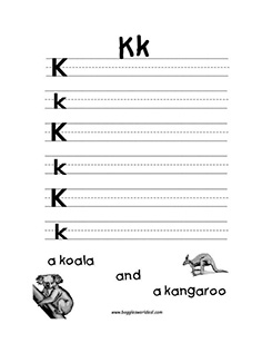 Big and Small Letter K Writing Worksheet