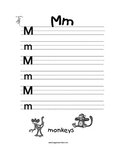 Big and Small Letter M Writing Worksheet