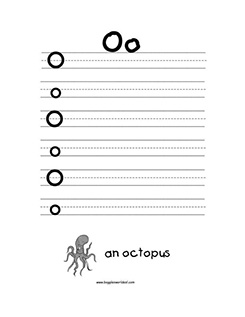 Big and Small Letter O Writing Worksheet