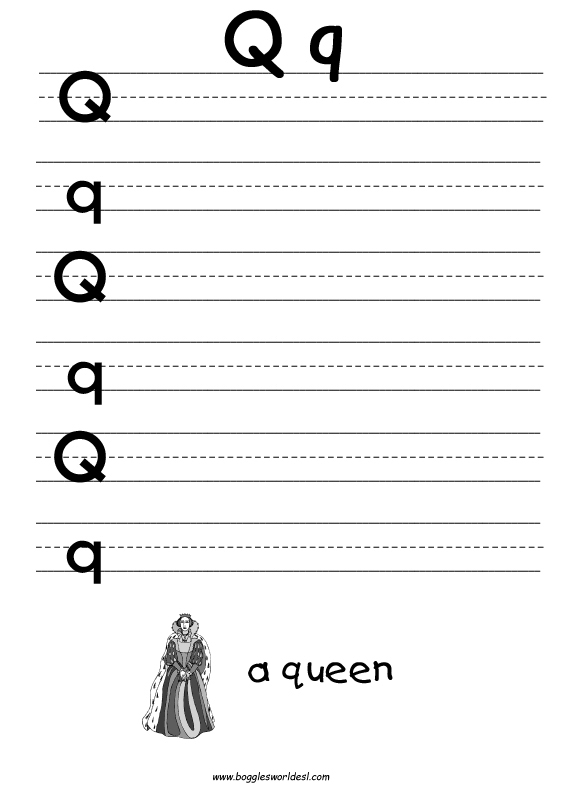 Letter Q Alphabet Worksheets