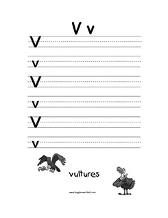 Letter V Alphabet Worksheets