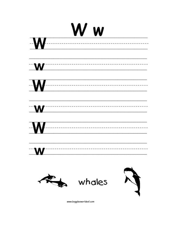 Letter W Alphabet Worksheets