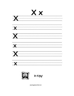 Big and Small Letter X Writing Worksheet