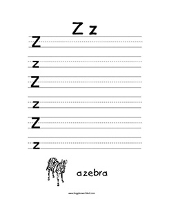 Big and Small Letter Z Writing Worksheet
