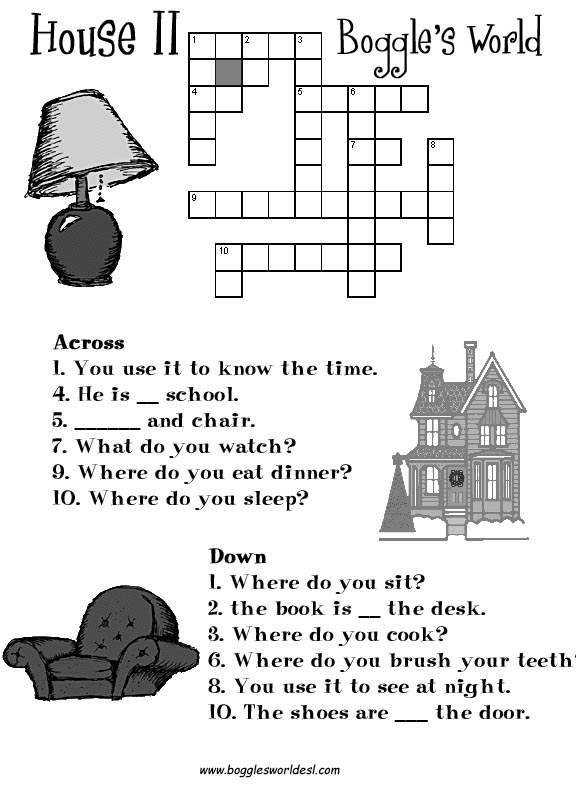 Places Of Residence Crossword
