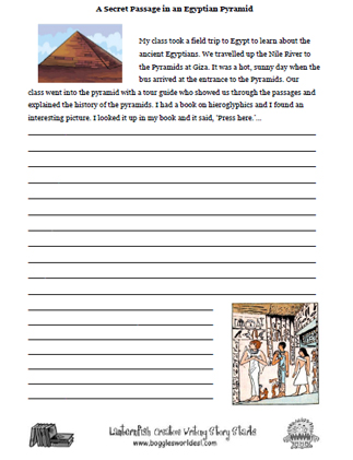 Egyptian Pyramid Creative Writing Worksheet