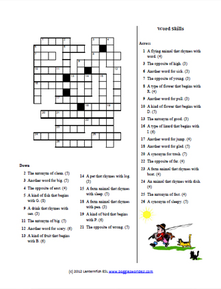 Easy Word Skills Crossword 6