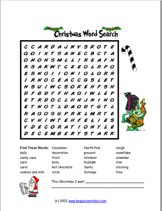 Christmas Word Search