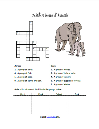 Animal Groups Crossword