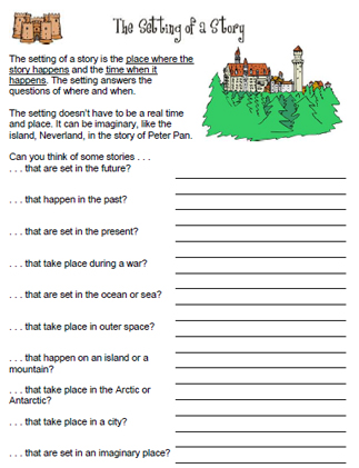 Setting of a Story Introduction Worksheet