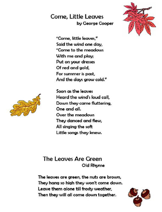 Autumn Poems Worksheet