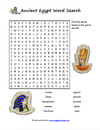 Easy Ancient Egypt Word Search