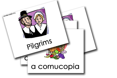 Thanksgiving flashcards in english - Materiale didattico per la