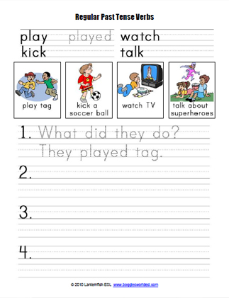 Past Tense Worksheets, ESL Worksheets