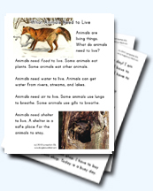 Animal Needs Worksheets