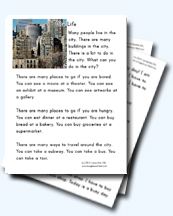 Places in a City Worksheets for Young Learners