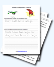 Sample Compare and Contrast Worksheets