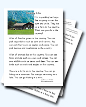 Sample Country Life Worksheets