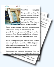 Earthquake Worksheets for Young Learners