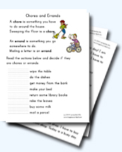 Running Errands Worksheets for Young Learners