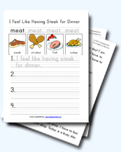Food, Meals, and Eating Worksheets for Young Learners