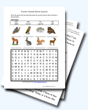 Forest Animal Worksheets