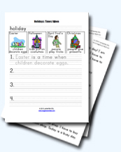 Celebrations and Holidays Worksheets for Young Learners