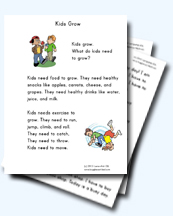 What Kids Need to Grow Worksheets for Young Learners