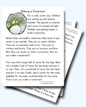 Snowman Worksheets for Young Learners