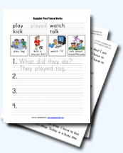 Past Tense Worksheets for Young Learners