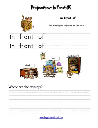 Preposition Infront Worksheet Preposition_Front