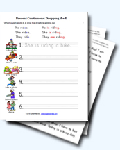 Present Continuous Worksheets for Young Learners