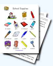 SChool Supplies Worksheets for Young Learners