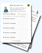 What Scientists Do: Worksheets for Young Learners