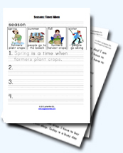 Seasons Worksheets for Young Learners
