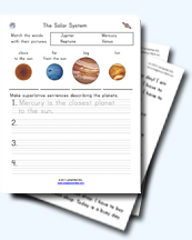 Solar System Worksheets for Young Learners