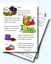Free Sense of Taste Worksheets for Young Learners