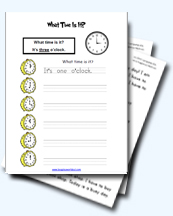 time of day clock worksheets