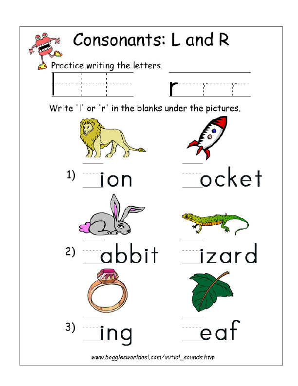 Letter L Alphabet Worksheets