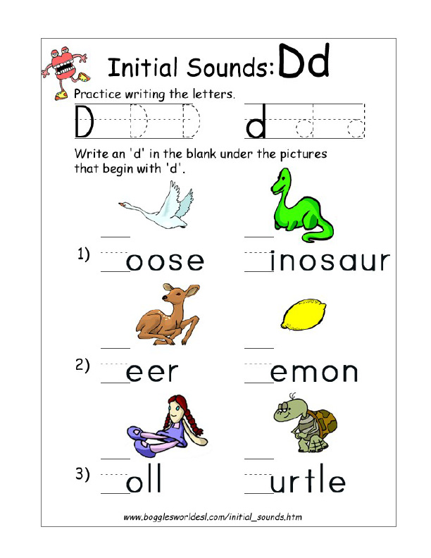 Sound lesson. Initial Sounds. Letter initial. Sound d Worksheet. Letter перевести на английский.