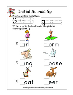 Initial G Sound Worksheet