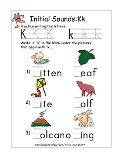 Initial K Sound Worksheet